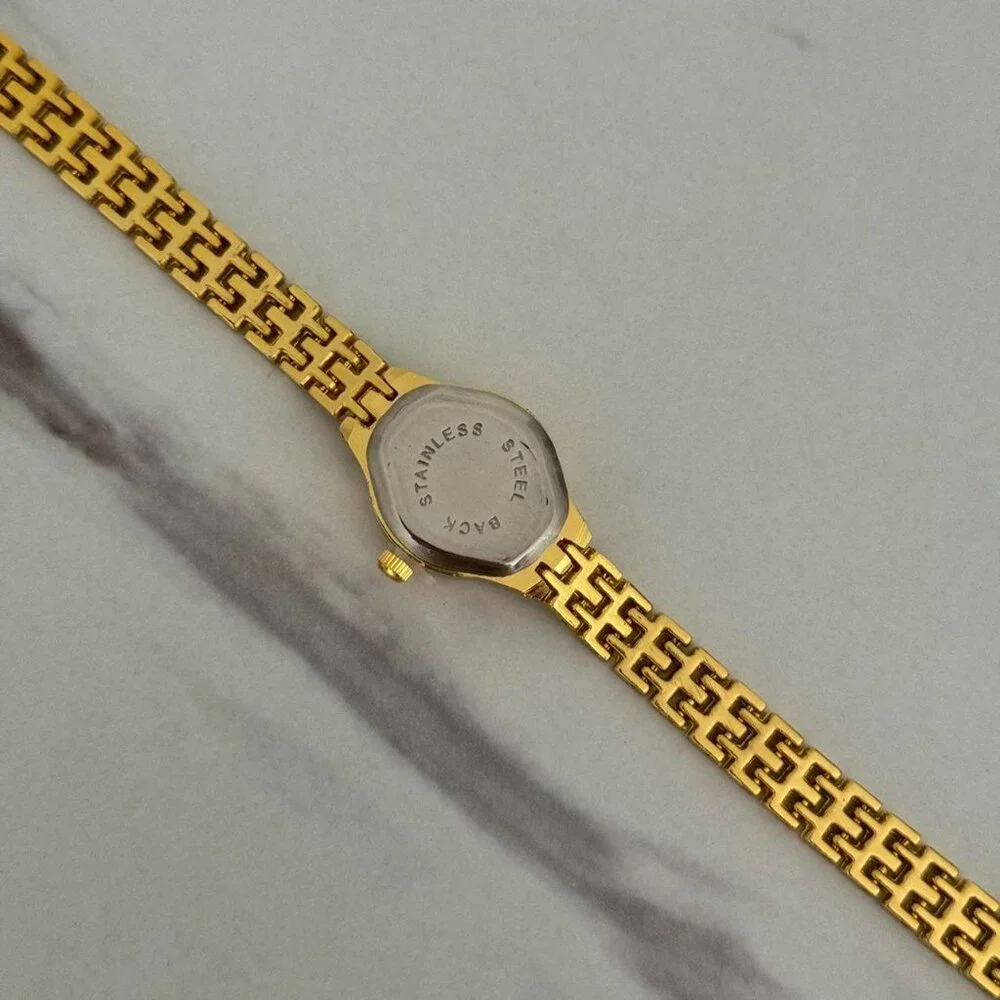 SKU:0492 vintage vibe gold mini watch bracelet + in a gift‎ box Stainless steel